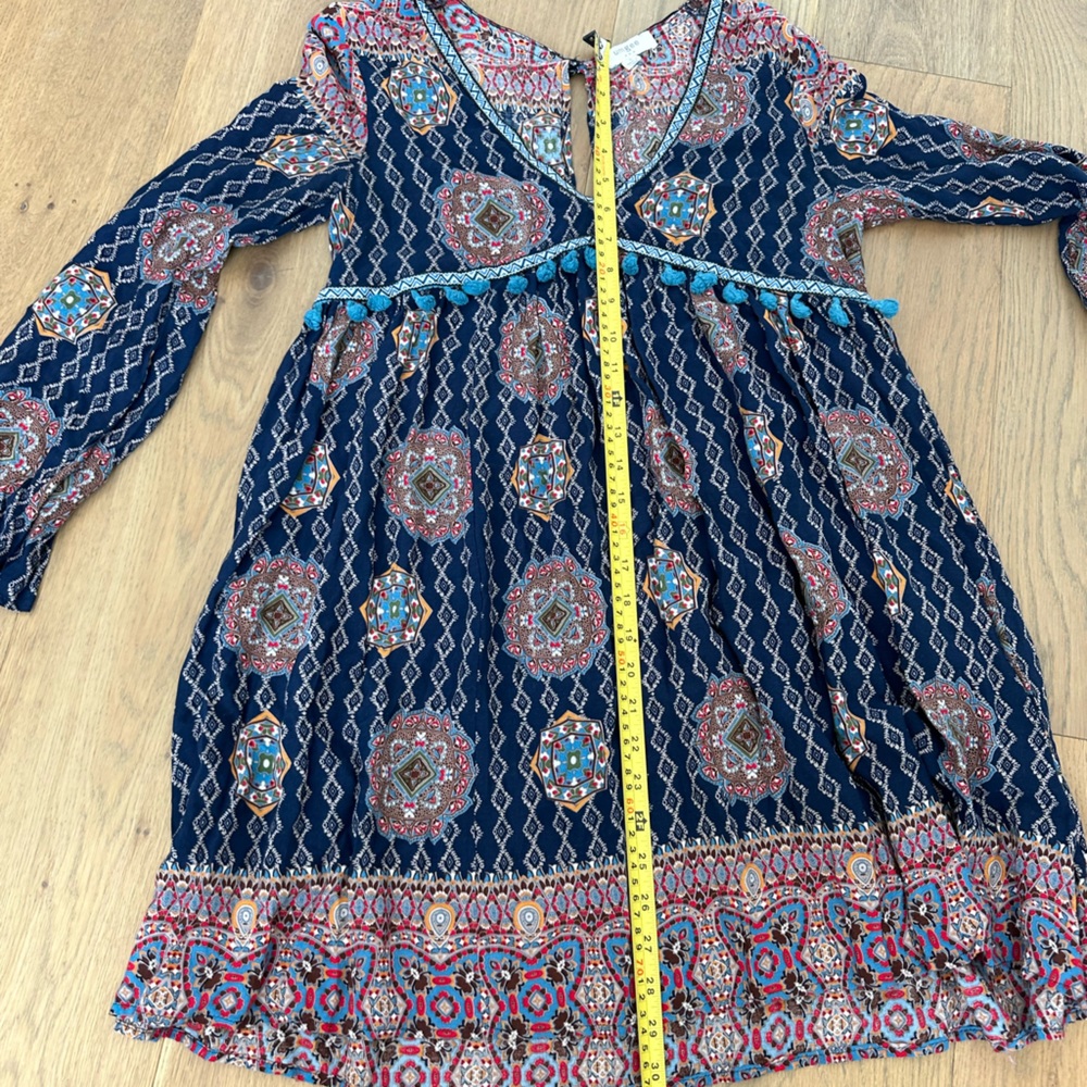Umgee Navy and Pink Boho Midi Dress - Picture 13 of 13